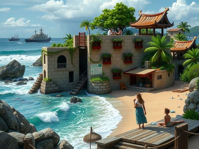 Modern sustainable building with green architecture